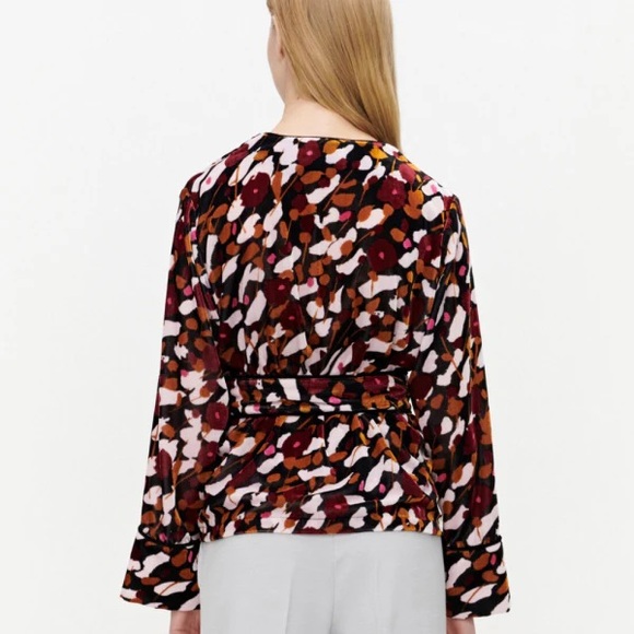 Marimekko Multicolor Patterned Cardigan Wrap top XL - Picture 2 of 7